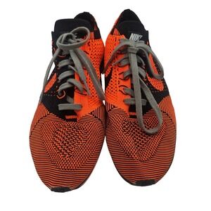 Nike Flyknit Racer Total Orange Black Running Shoes 511882-011 Mens 9.5